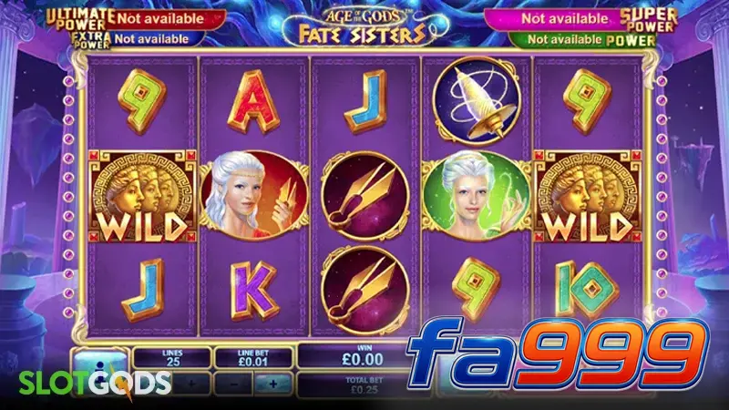Age of the Gods: Fate Sisters স্লট গেমের ইন্টারফেস এবং থিম